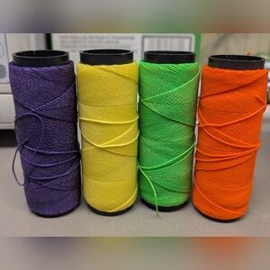 4 spools of Florescent waxed polyester cord For Jewelry Making & Macrame